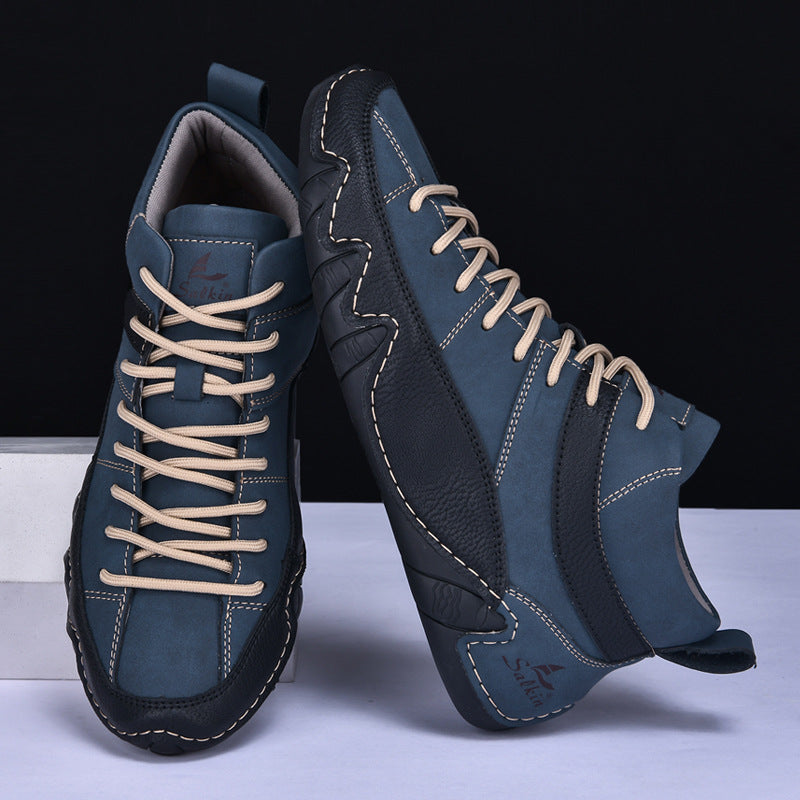 Chaussures classiques en cuir pleine fleur pour homme, finition lisse et semelle en caoutchouc