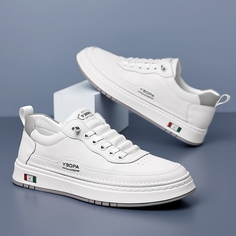 Sneakers en cuir texturé pour homme à silhouette élégante et semelle amortissante