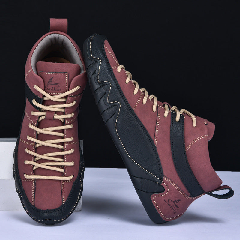 Chaussures classiques en cuir pleine fleur pour homme, finition lisse et semelle en caoutchouc