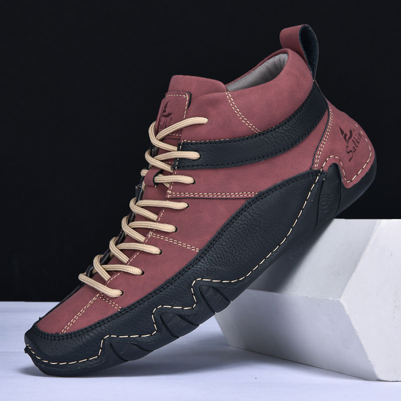 Chaussures classiques en cuir pleine fleur pour homme, finition lisse et semelle en caoutchouc