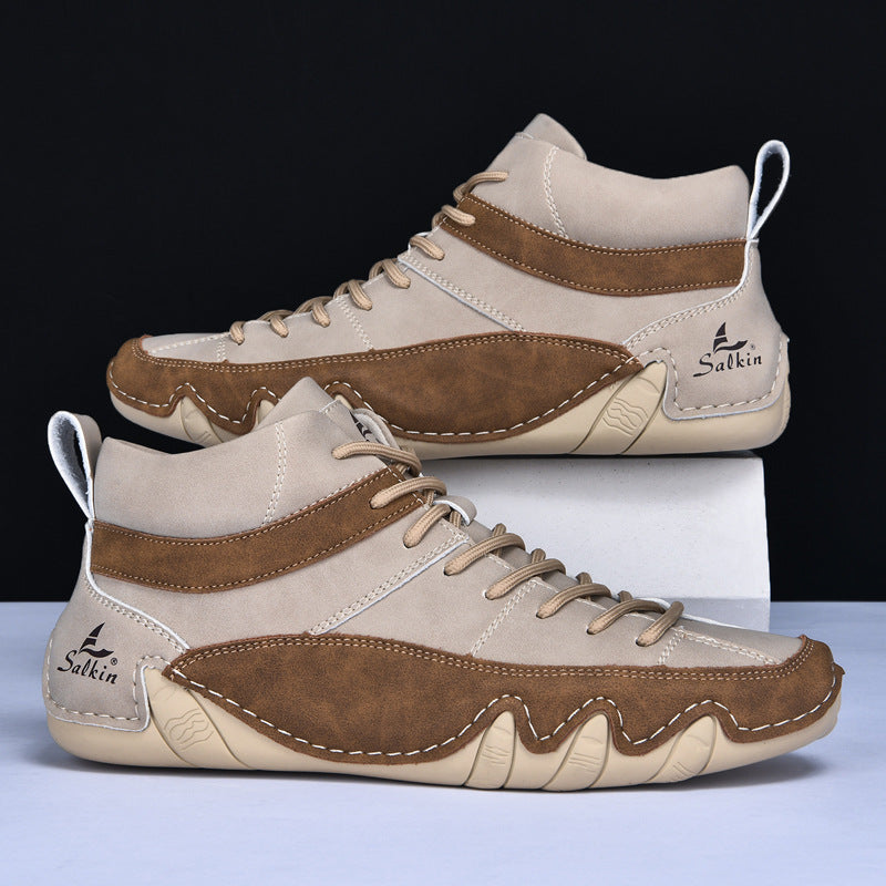 Chaussures classiques en cuir pleine fleur pour homme, finition lisse et semelle en caoutchouc