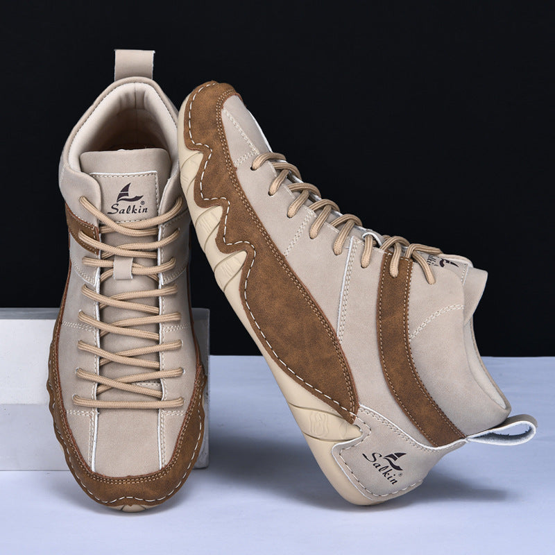 Chaussures classiques en cuir pleine fleur pour homme, finition lisse et semelle en caoutchouc