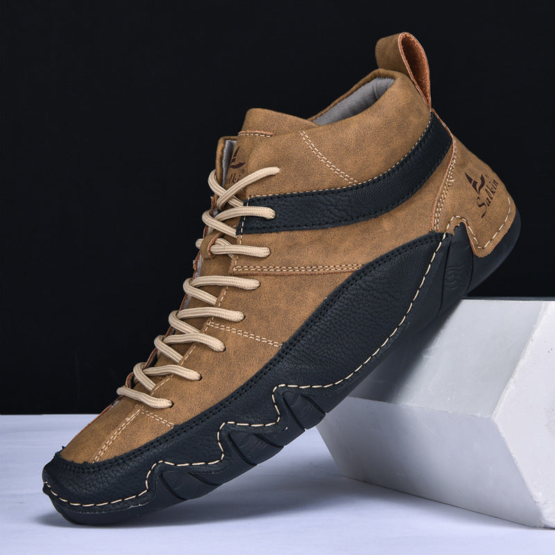 Chaussures classiques en cuir pleine fleur pour homme, finition lisse et semelle en caoutchouc