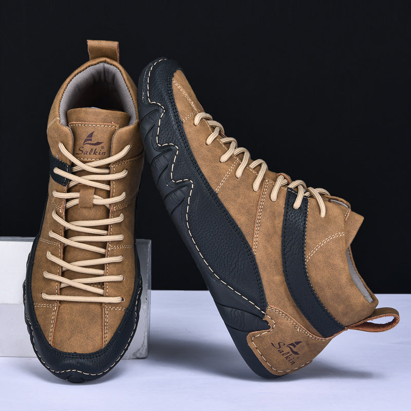 Chaussures classiques en cuir pleine fleur pour homme, finition lisse et semelle en caoutchouc