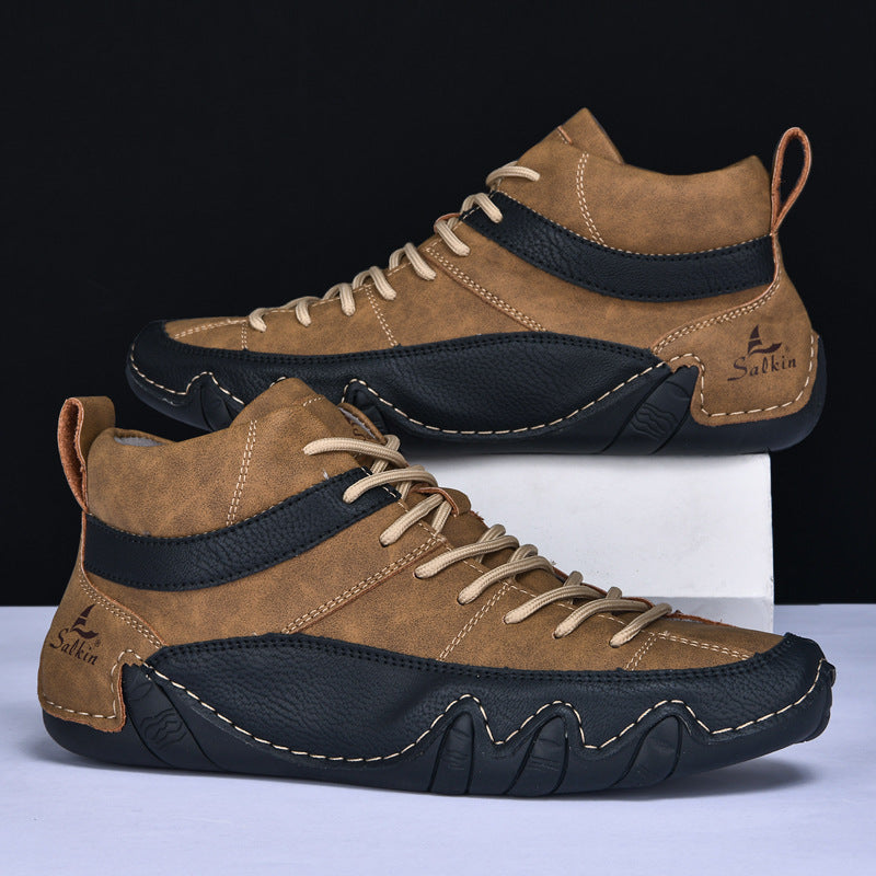 Chaussures classiques en cuir pleine fleur pour homme, finition lisse et semelle en caoutchouc