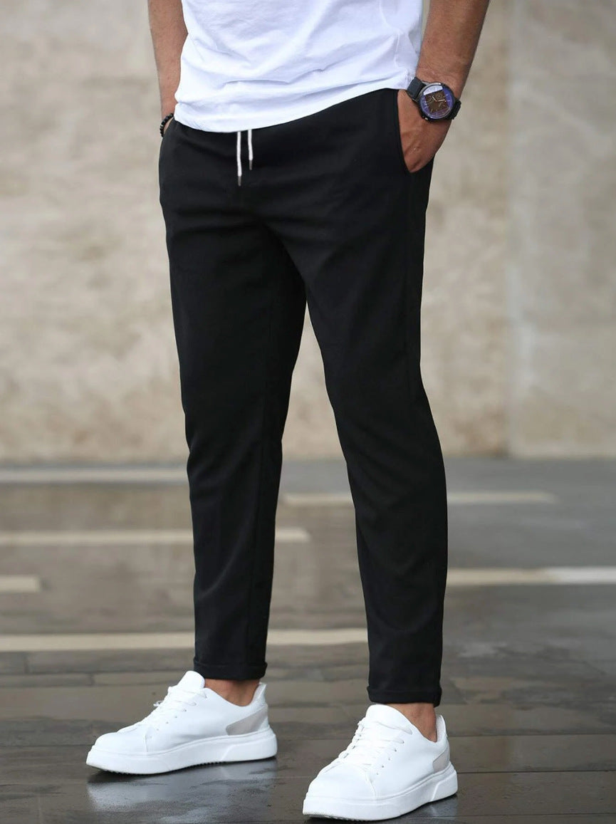 Pantalon extensible pour homme à coupe ajustée, décliné en plusieurs coloris