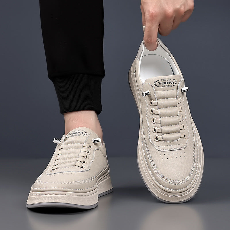 Sneakers en cuir texturé pour homme à silhouette élégante et semelle amortissante