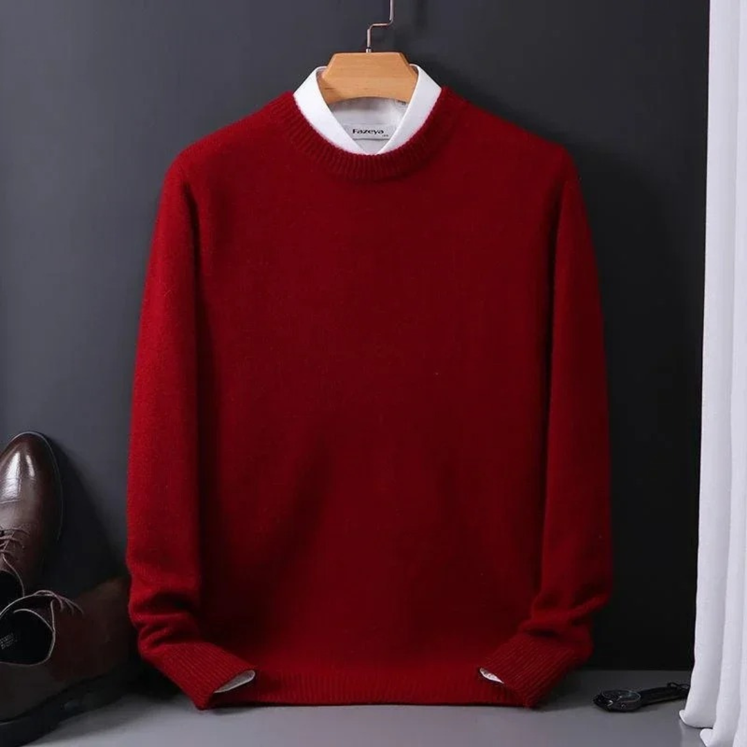 Pull en cachemire pour homme à coupe regular, disponible en plusieurs coloris