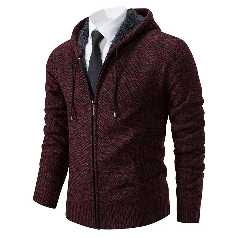 Cardigan zippé en polaire à col montant pour homme