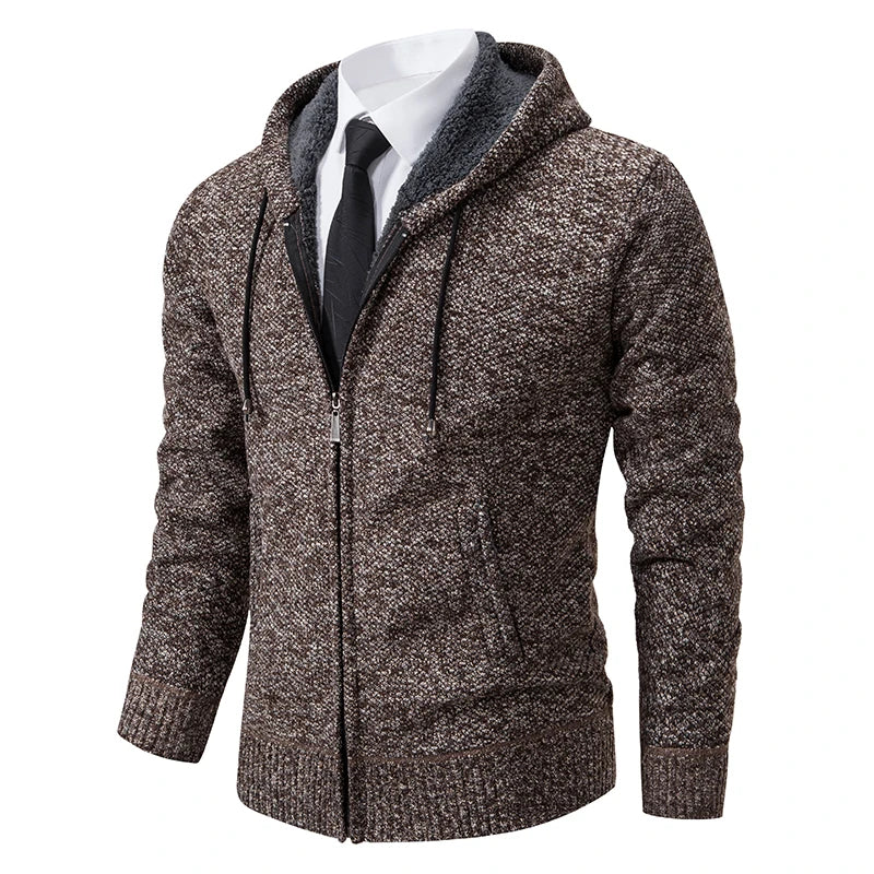 Cardigan zippé en polaire à col montant pour homme