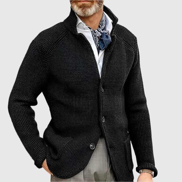 Cardigan en maille boutonné pour homme à coupe ajustée, style intemporel