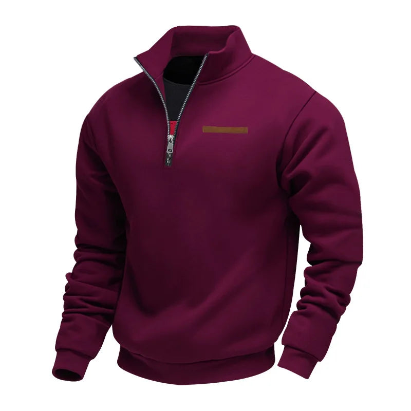 Sweat casual en polaire pour homme, coupe moderne et col épuré
