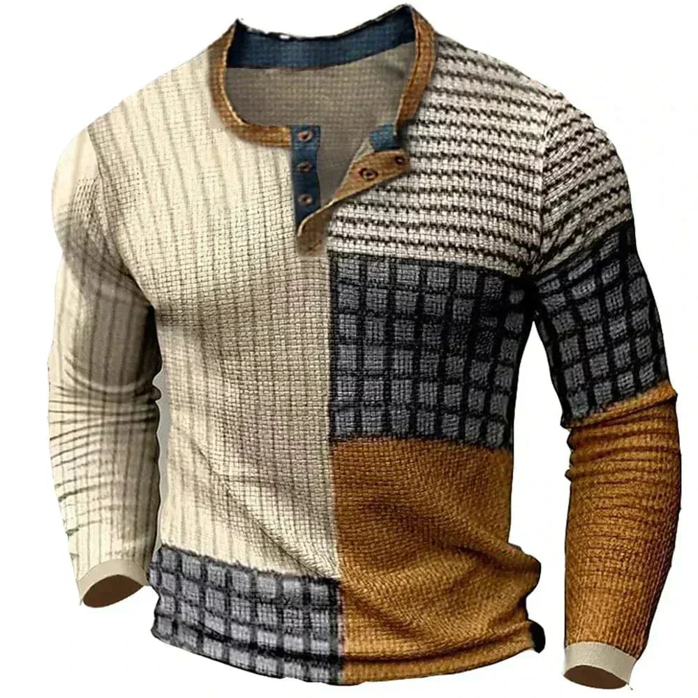 Chemise à manches longues pour homme à coupe ajustée et encolure nette