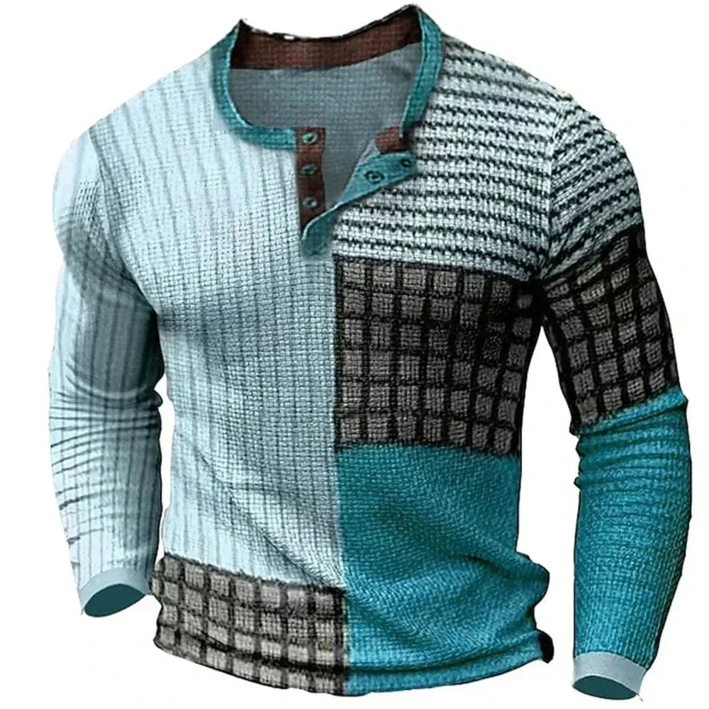 Chemise à manches longues pour homme à coupe ajustée et encolure nette