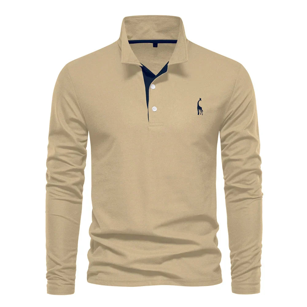 Pull polo pour homme en maille avec broderie discrète, coupe ajustée
