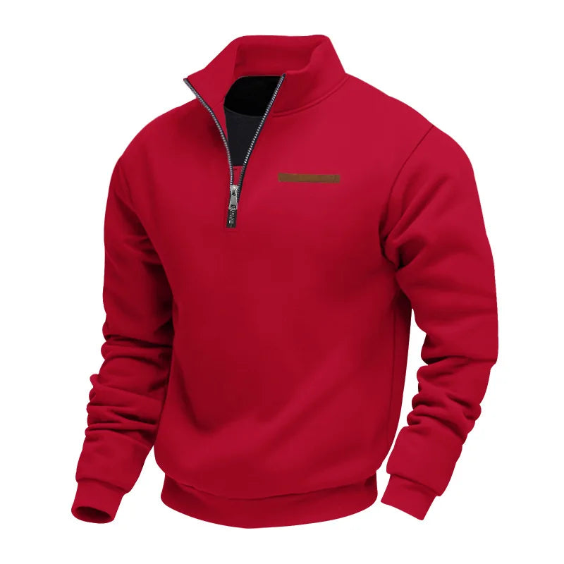 Sweat casual en polaire pour homme, coupe moderne et col épuré
