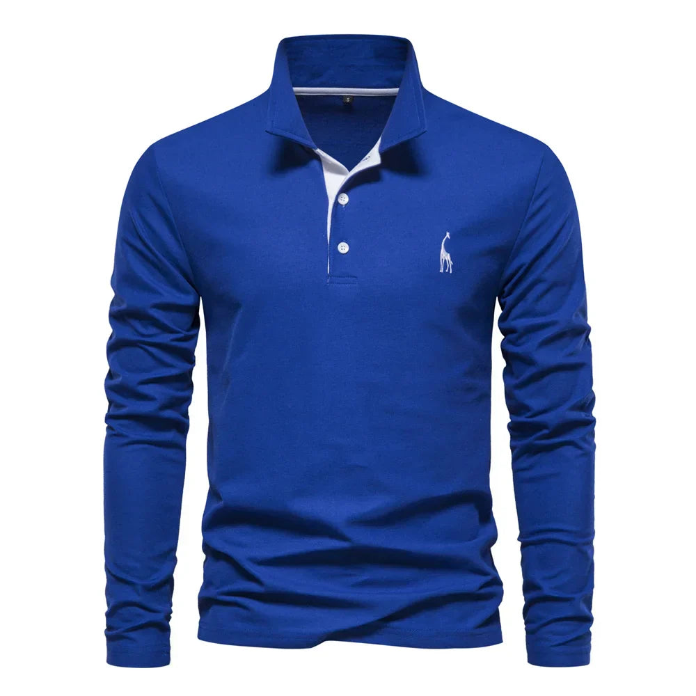 Pull polo pour homme en maille avec broderie discrète, coupe ajustée