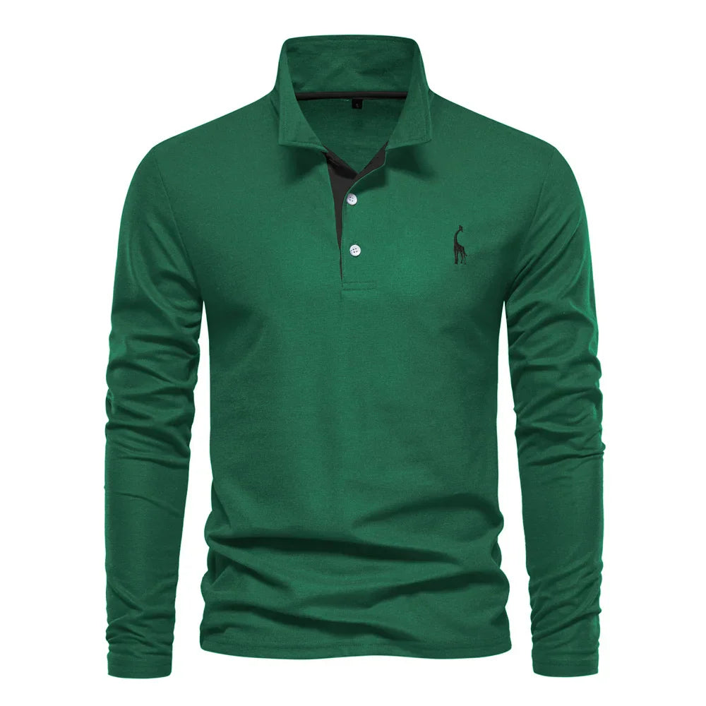 Pull polo pour homme en maille avec broderie discrète, coupe ajustée