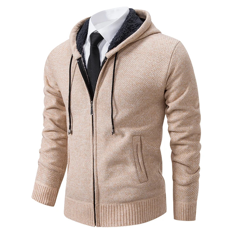 Cardigan zippé en polaire à col montant pour homme