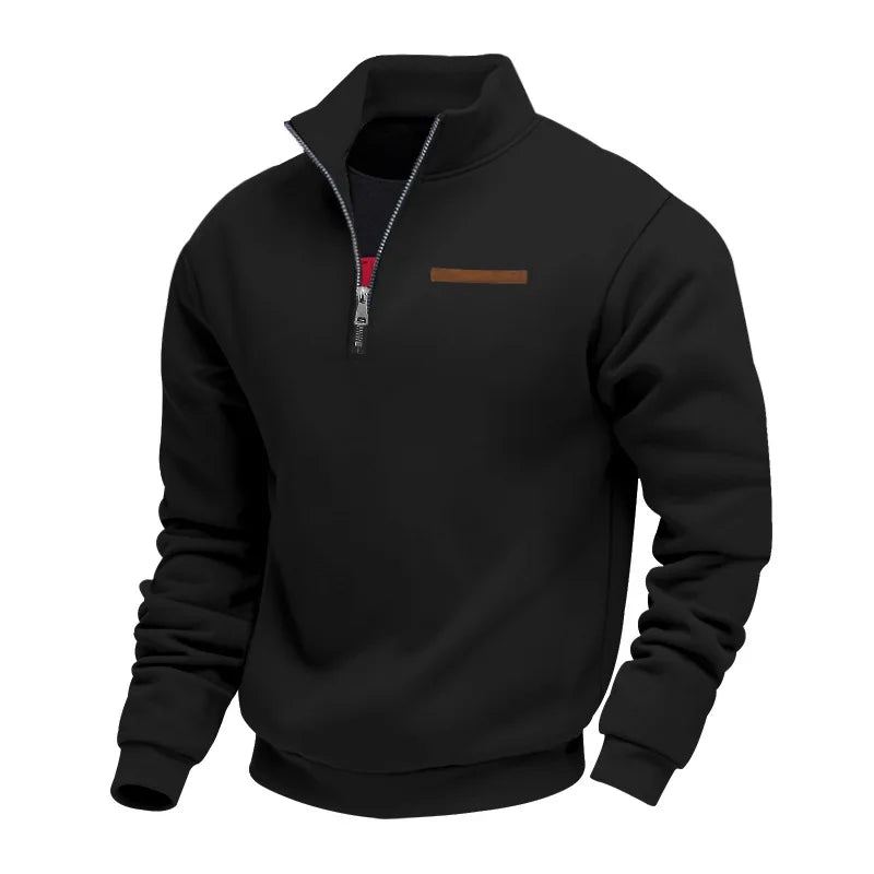 Sweat casual en polaire pour homme, coupe moderne et col épuré