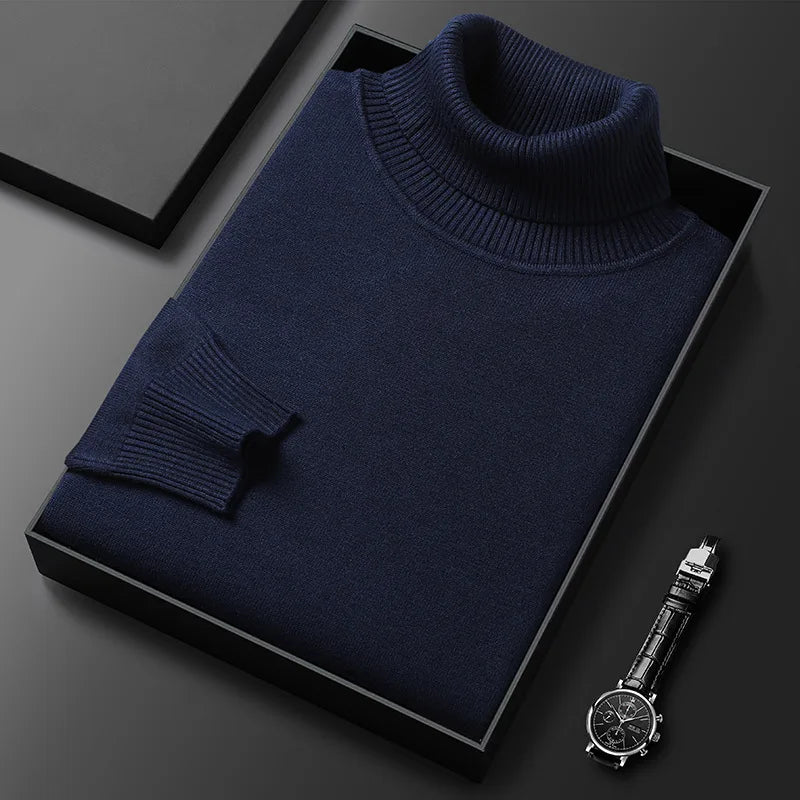 Pull à col roulé pour homme à la coupe épurée et élégante