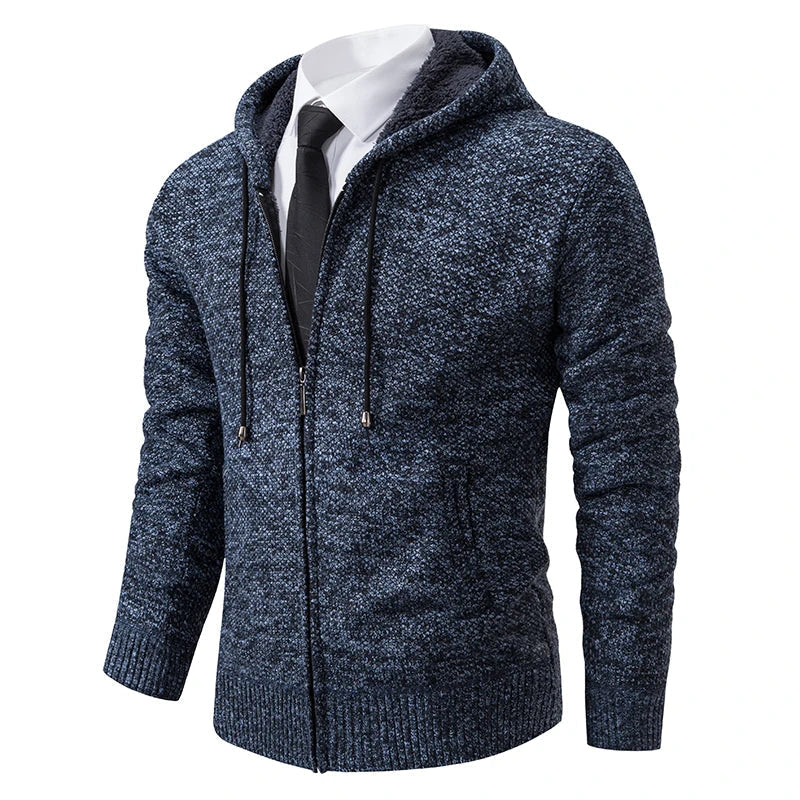 Cardigan zippé en polaire à col montant pour homme