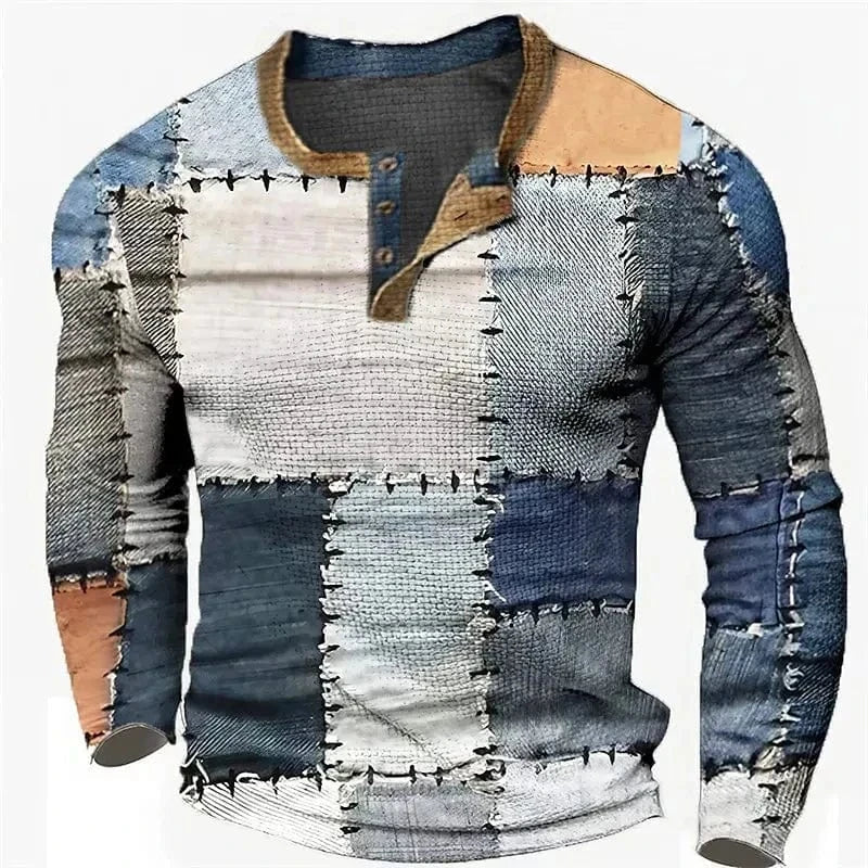 Chemise à manches longues pour homme à coupe ajustée et encolure nette