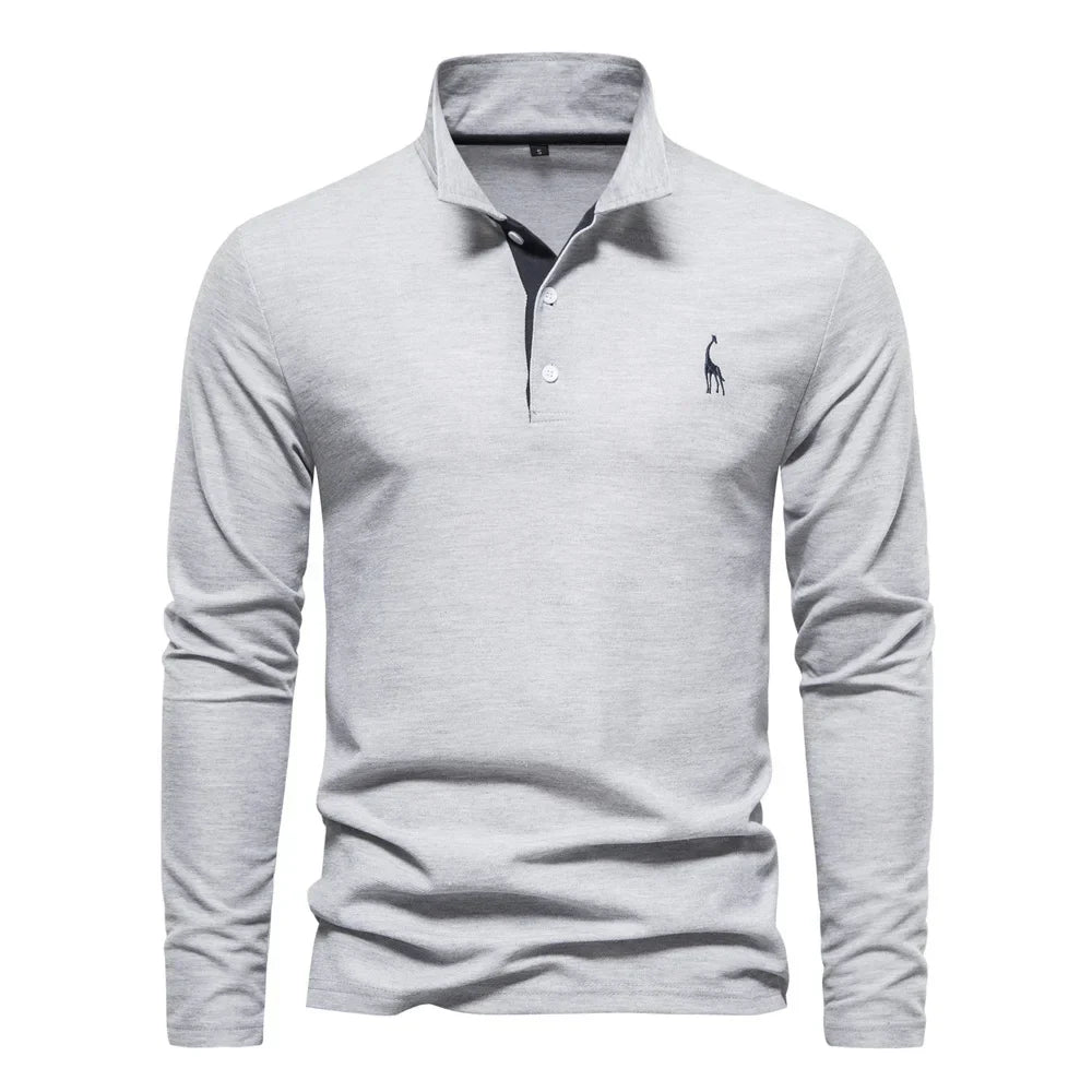 Pull polo pour homme en maille avec broderie discrète, coupe ajustée