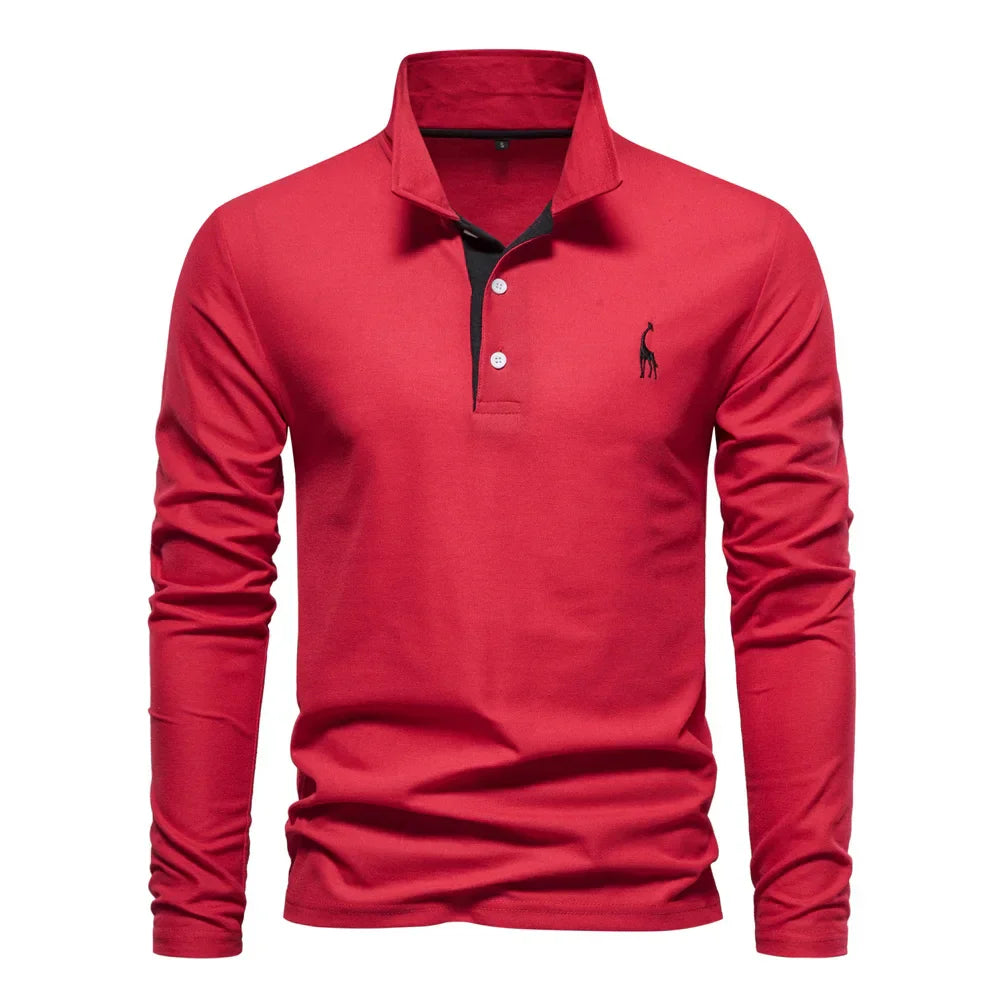 Pull polo pour homme en maille avec broderie discrète, coupe ajustée