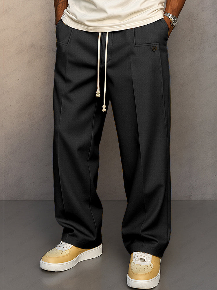Pantalon habillé pour homme à coupe moderne et pli avant, disponible en plusieurs teintes neutres