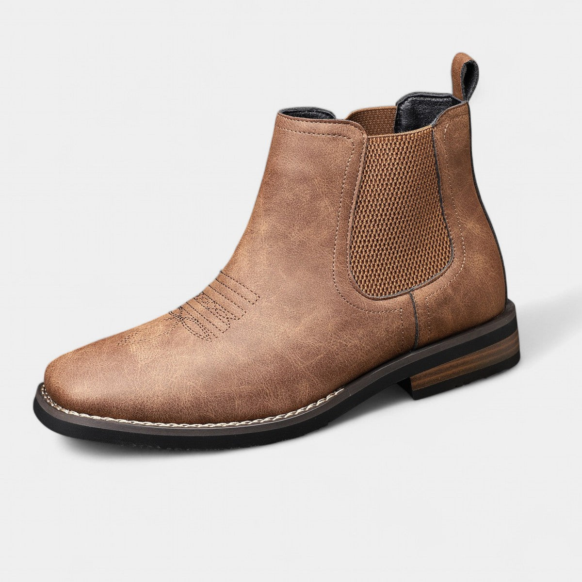 Bottes en cuir pour homme à inserts élastiques latéraux, style italien