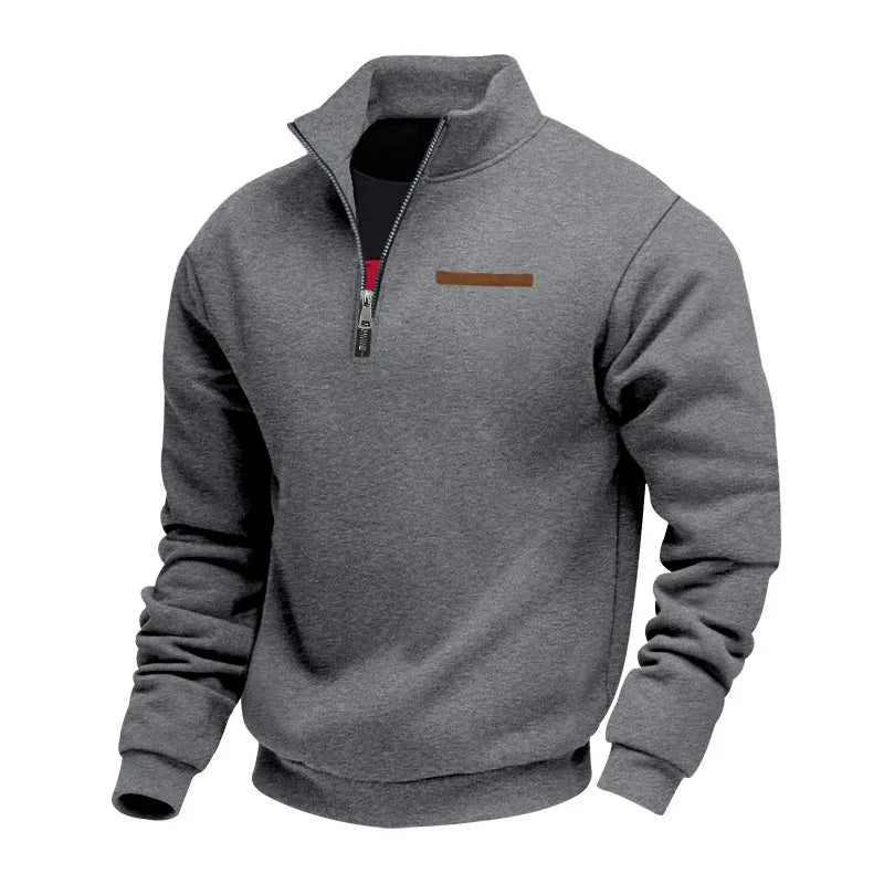 Sweat casual en polaire pour homme, coupe moderne et col épuré