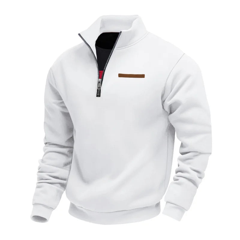 Sweat casual en polaire pour homme, coupe moderne et col épuré