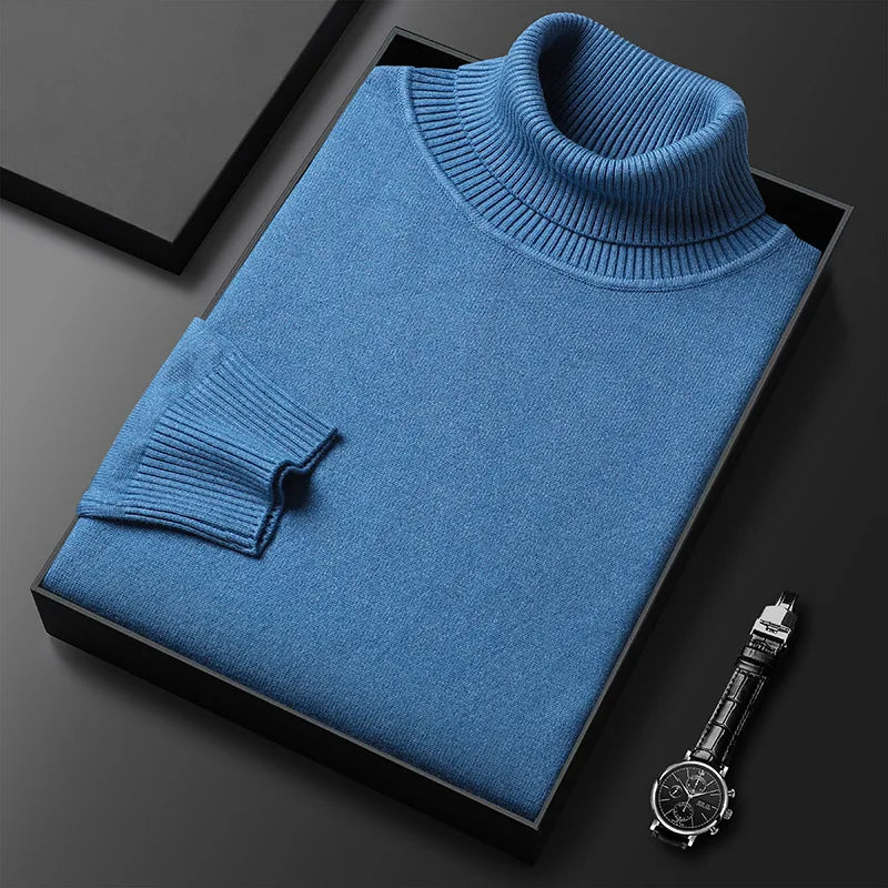 Pull à col roulé pour homme à la coupe épurée et élégante