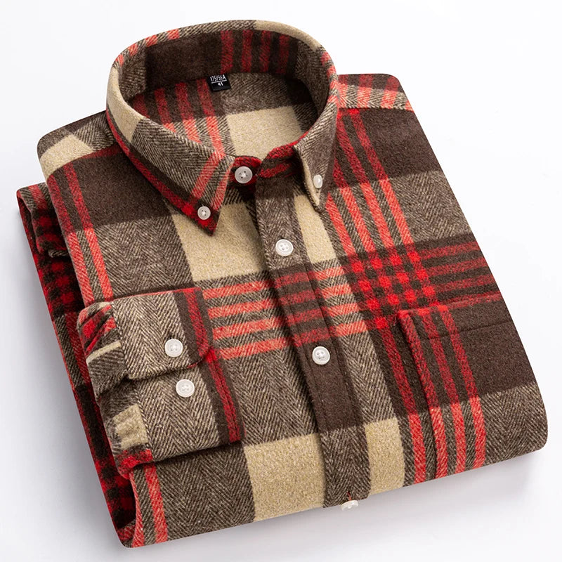 Chemise à carreaux pour homme à coupe ajustée au design moderne et élégant