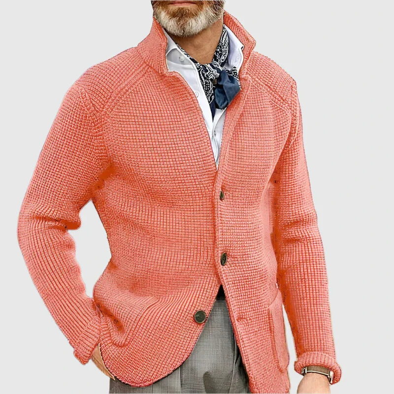 Cardigan en maille boutonné pour homme à coupe ajustée, style intemporel