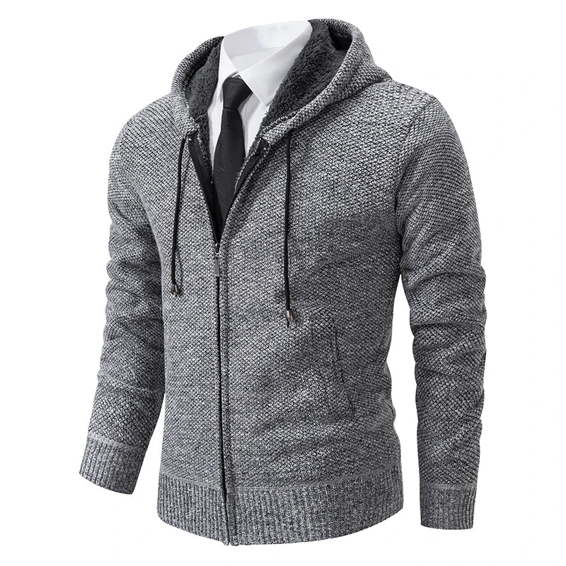 Cardigan zippé en polaire à col montant pour homme