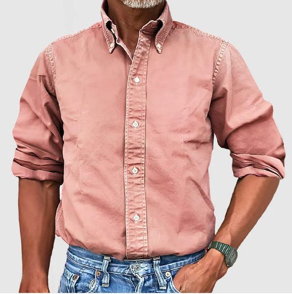 Chemise à manches longues anti-plis pour homme, coupe tailleur élégante