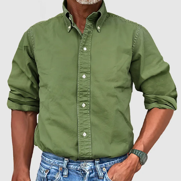 Chemise à manches longues anti-plis pour homme, coupe tailleur élégante