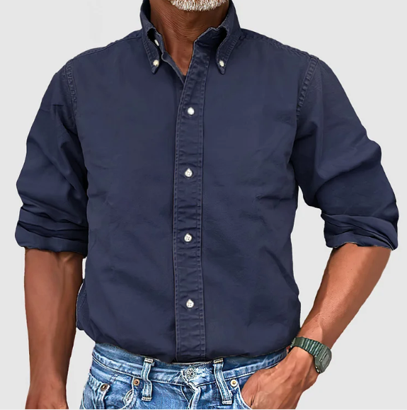 Chemise à manches longues anti-plis pour homme, coupe tailleur élégante