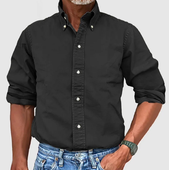Chemise à manches longues anti-plis pour homme, coupe tailleur élégante