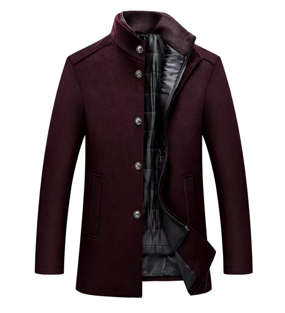 Veste d'hiver isolée pour homme à coupe ajustée, disponible en marron, gris et bleu