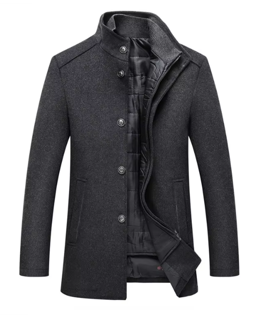Veste d'hiver isolée pour homme à coupe ajustée, disponible en marron, gris et bleu