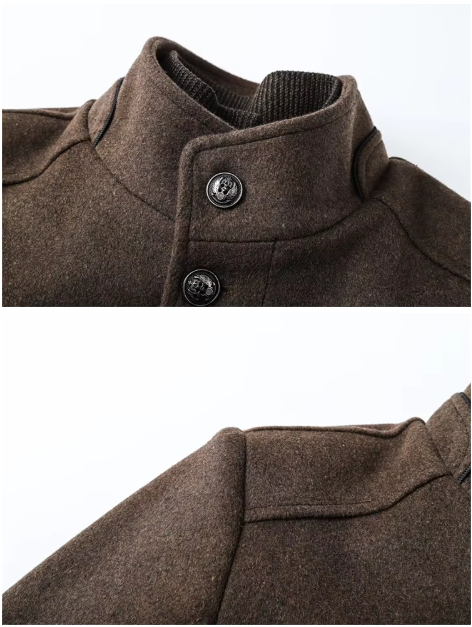 Veste d'hiver isolée pour homme à coupe ajustée, disponible en marron, gris et bleu