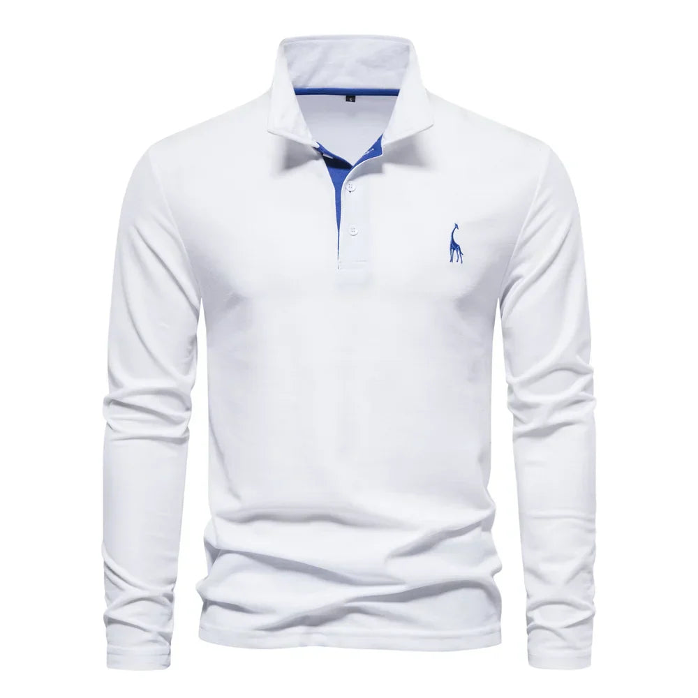 Pull polo pour homme en maille avec broderie discrète, coupe ajustée
