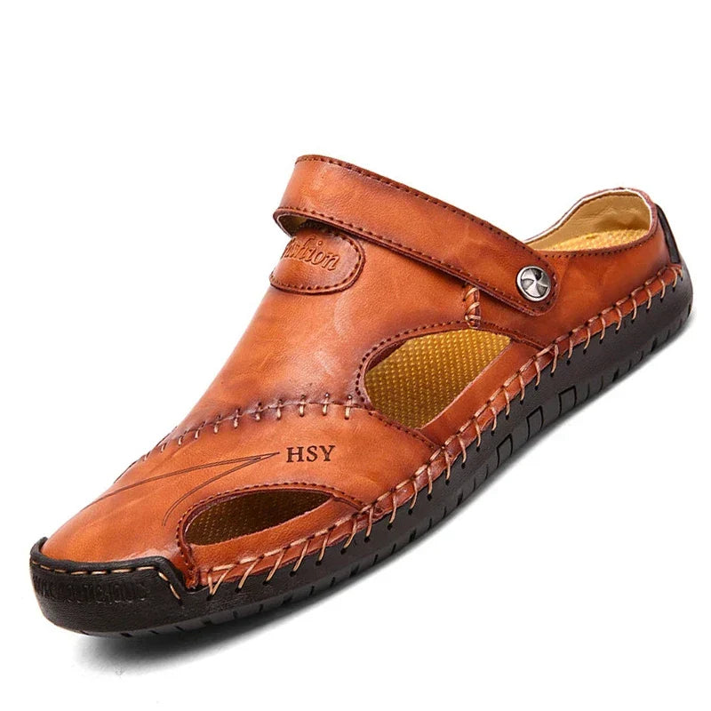Sandales d'été ouvertes pour homme disponibles en marron, noir et jaune