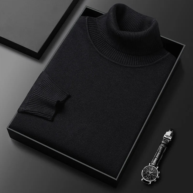 Pull à col roulé pour homme à la coupe épurée et élégante