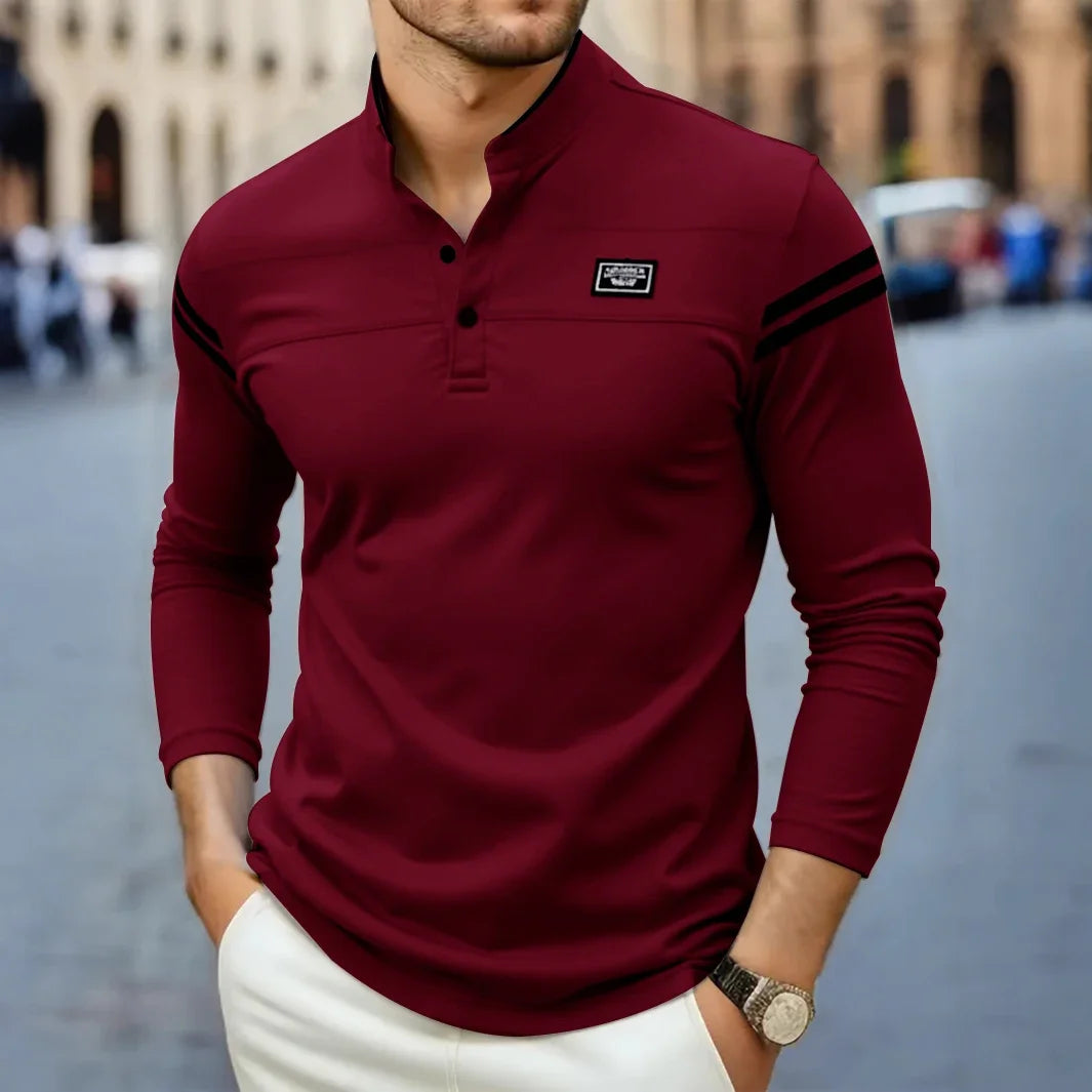 T-shirt à manches longues pour homme à coupe moderne cintrée