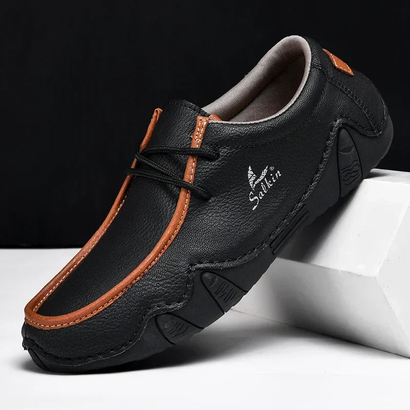 Chaussures orthopédiques en cuir pour homme, coupe classique et élégante