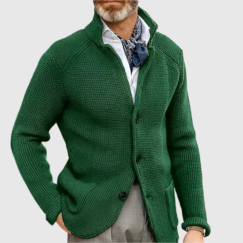 Cardigan en maille boutonné pour homme à coupe ajustée, style intemporel